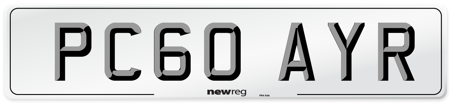 PC60 AYR Number Plate from New Reg